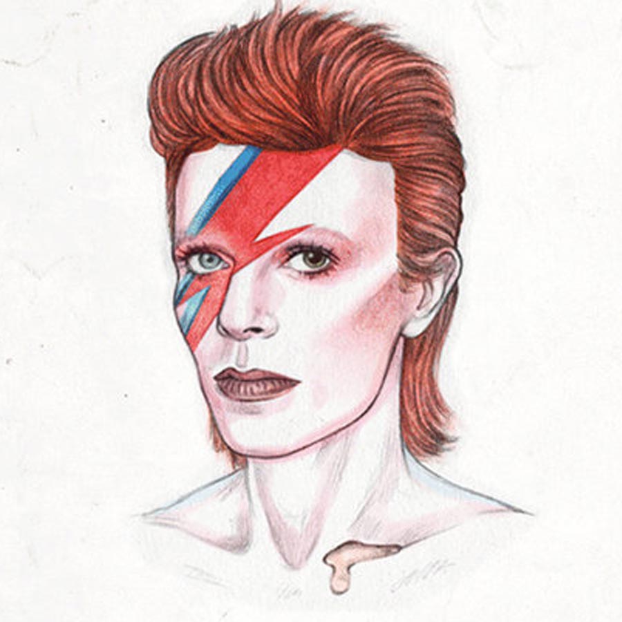 Image of sketch of David Bowie for branding blog