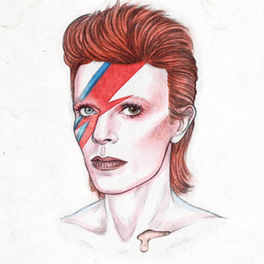Image of sketch of David Bowie for branding blog