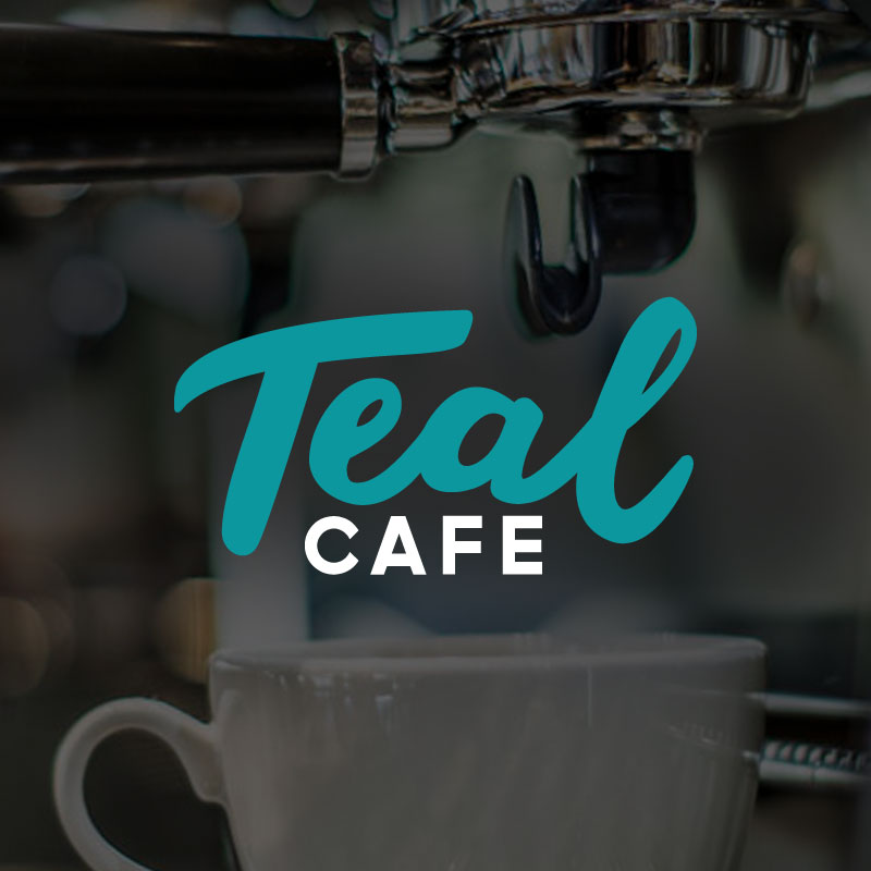 Teal Cafe logo Branding example by Tweak Digital Marketing Branding Services