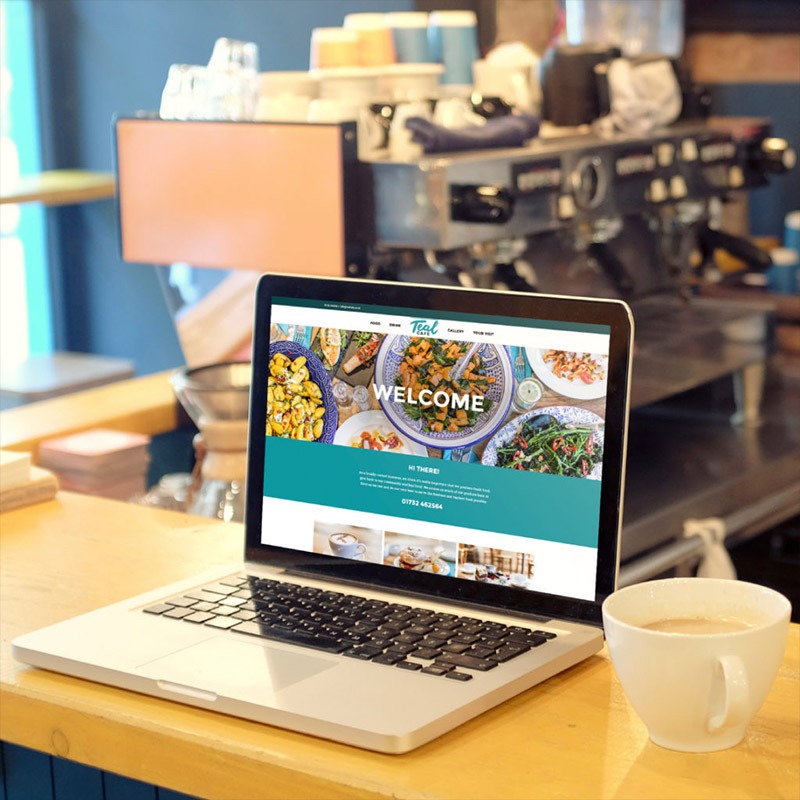 Teal Cafe Website image of the Teal Cafe website in the Teal Cafe