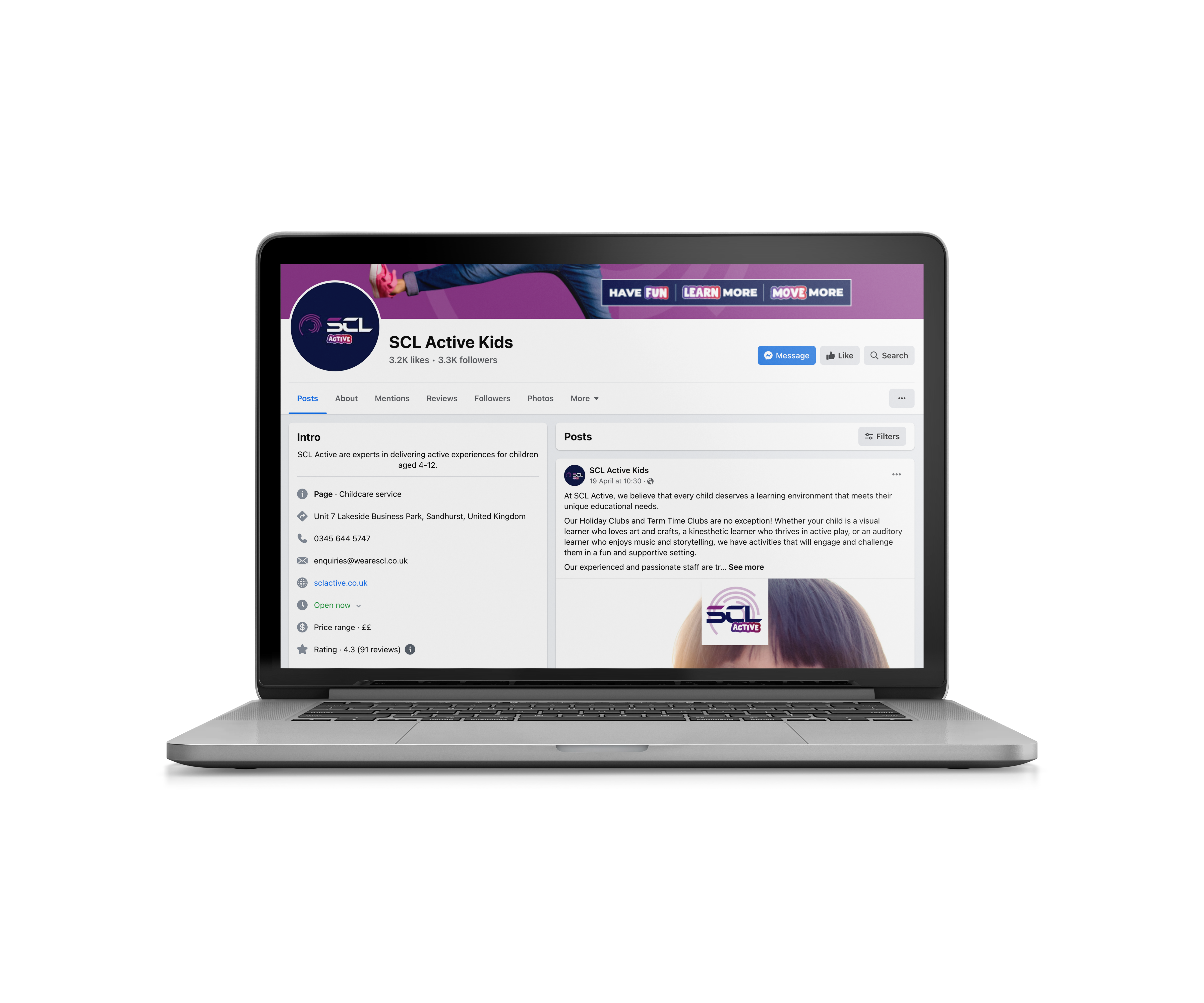 Case study mock up- SCL Active- FB