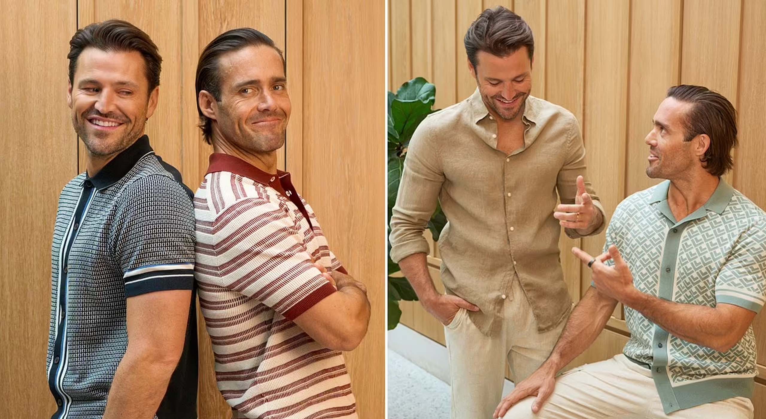 Tweak-marketing-blog-01 Two images of Mark Wright and Spencer Matthews side by side in the Marks and Spencer marketing campaign of their men's clothing line.